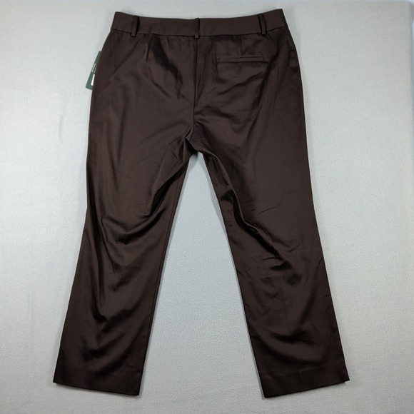 Lauren Ralph Lauren Womens Size 16W Chocolate Brown Straight Leg Pants - Picture 14 of 16